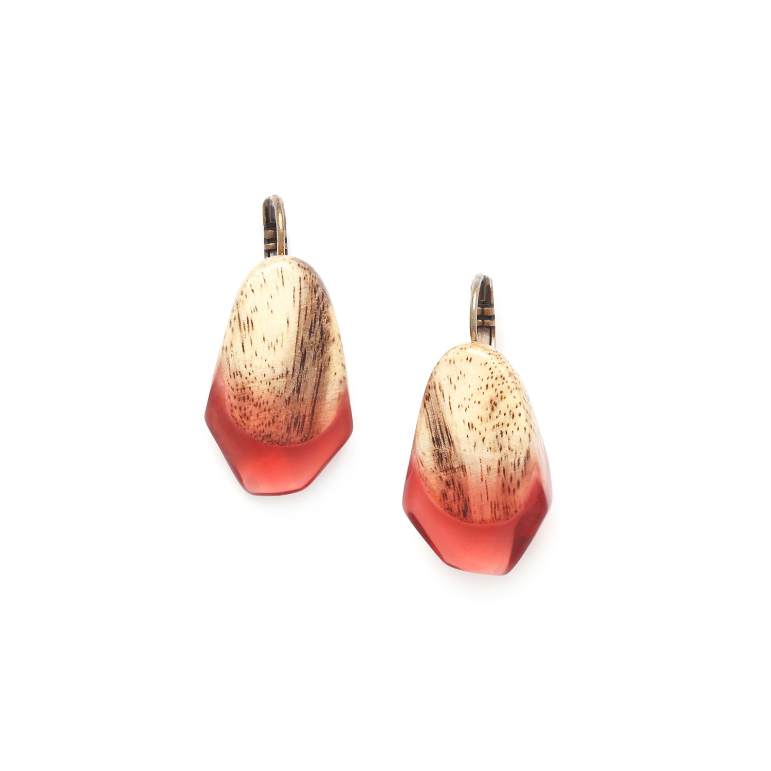 Boucles d'oreilles bois de nature bijoux (orange)